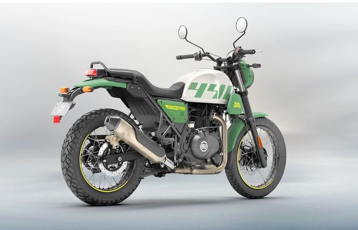 Royal Enfield Scram 440 rear right static in studio